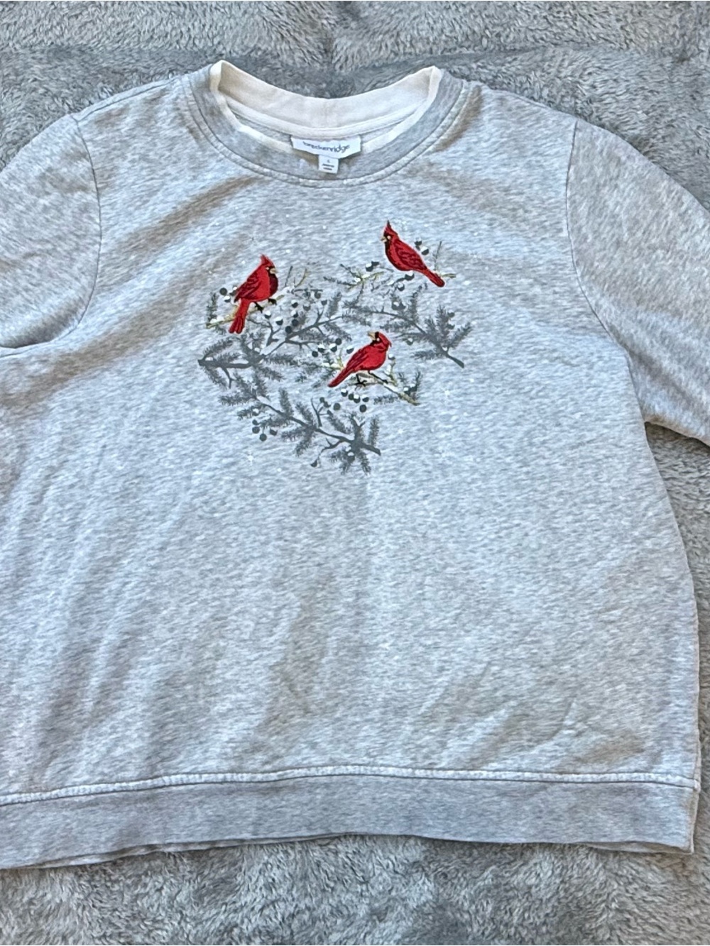 Breckenridge Sweatshirt with Red Cardinal Embroidery